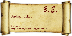 Buday Edit névjegykártya